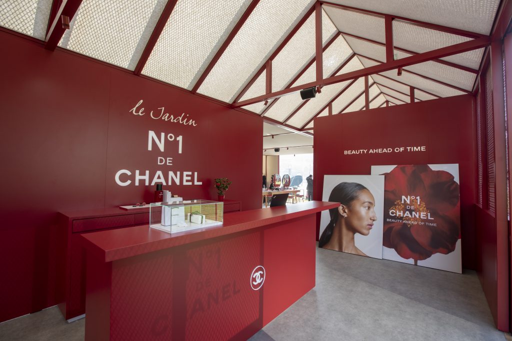 Chanel cosmetics duty free shop, Narita airport, Japan Stock Photo
